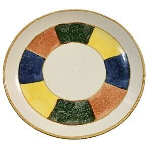 Rare Sakura Sioux 10 5/8" Dinner Plate Port Of Call Multicolor Stoneware Vintage